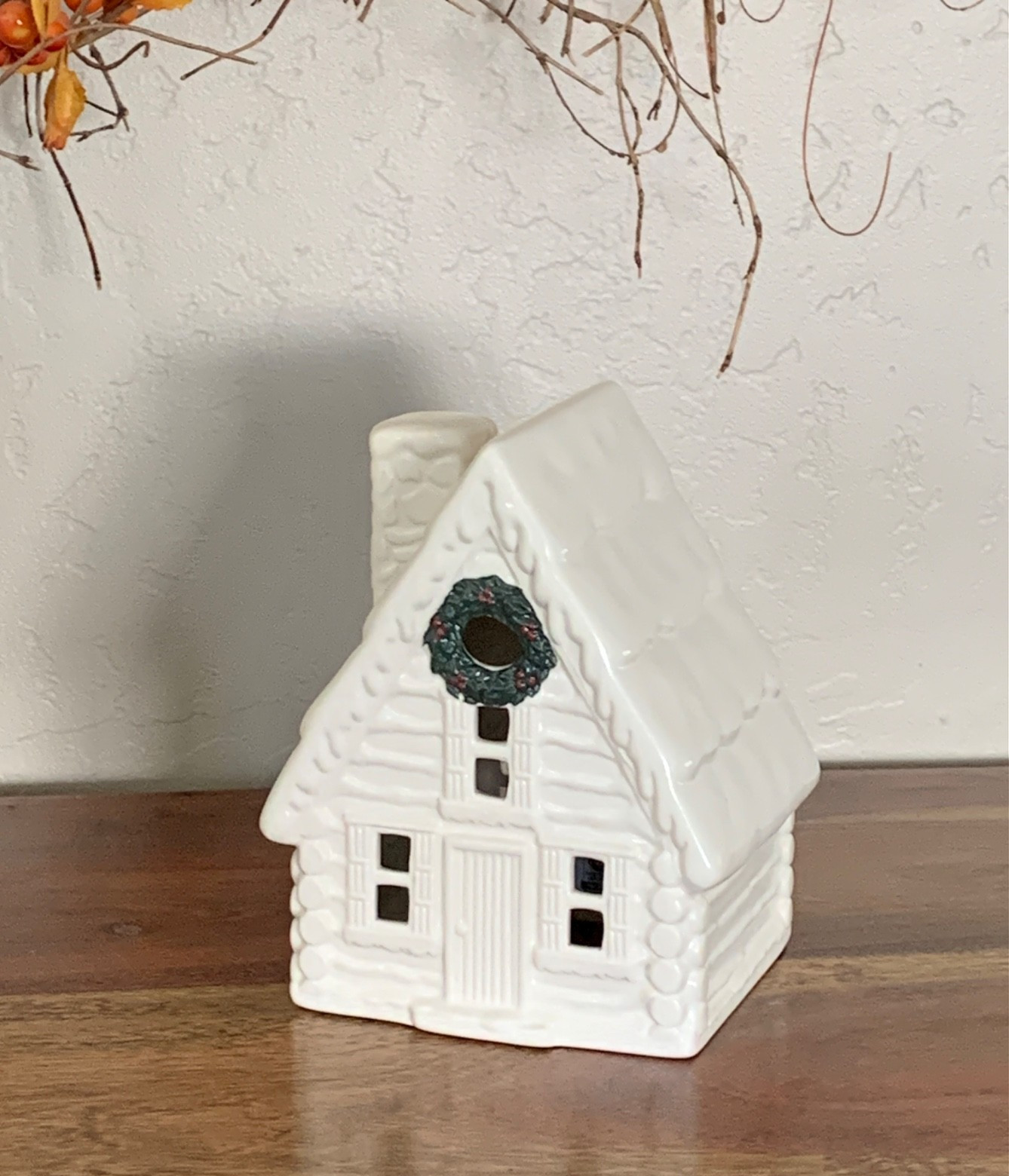Pottery Barn / Winter Chalet House, Stoneware, Small, White, Christmas, Sold Out