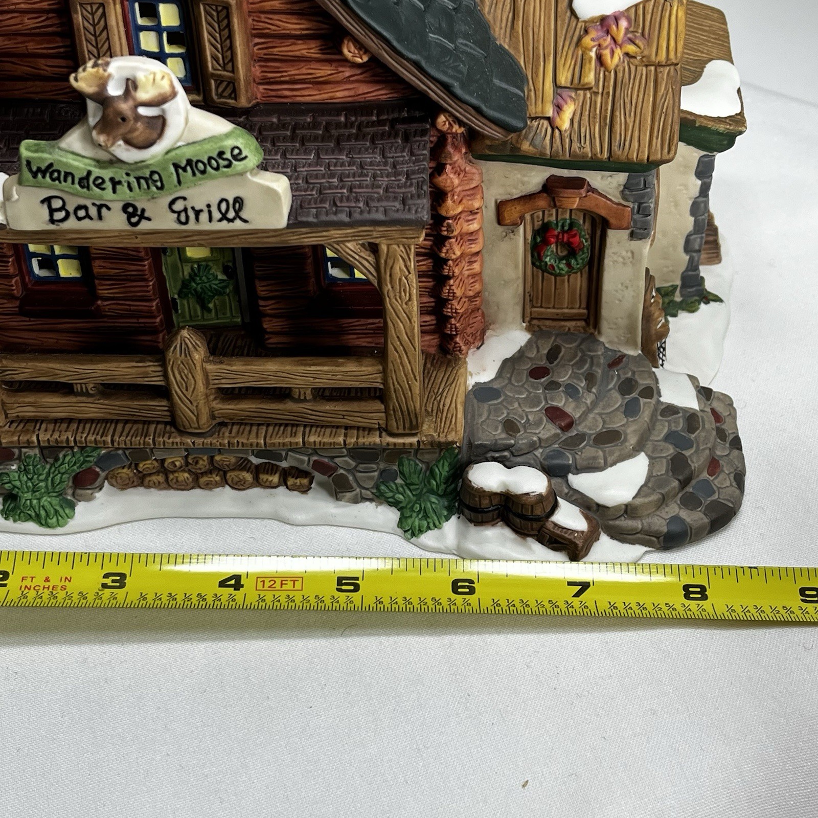 Santa’s Workbench Wandering Moose Bar & Grill Christmas Village- Log Cabin