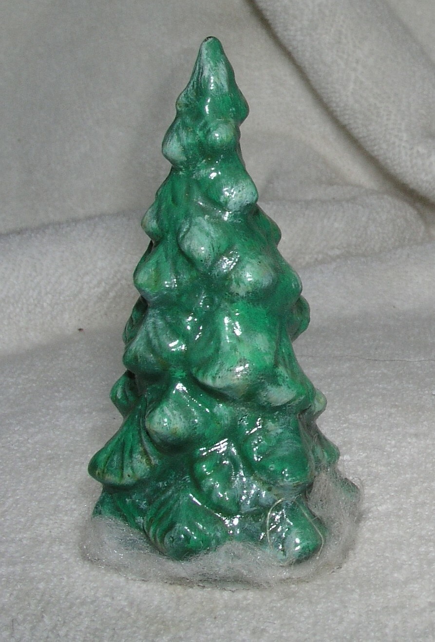 Christmas Village Trees Ceramic Lot of 6 Evergreen Miniature Porcelain 3.5 Ins
