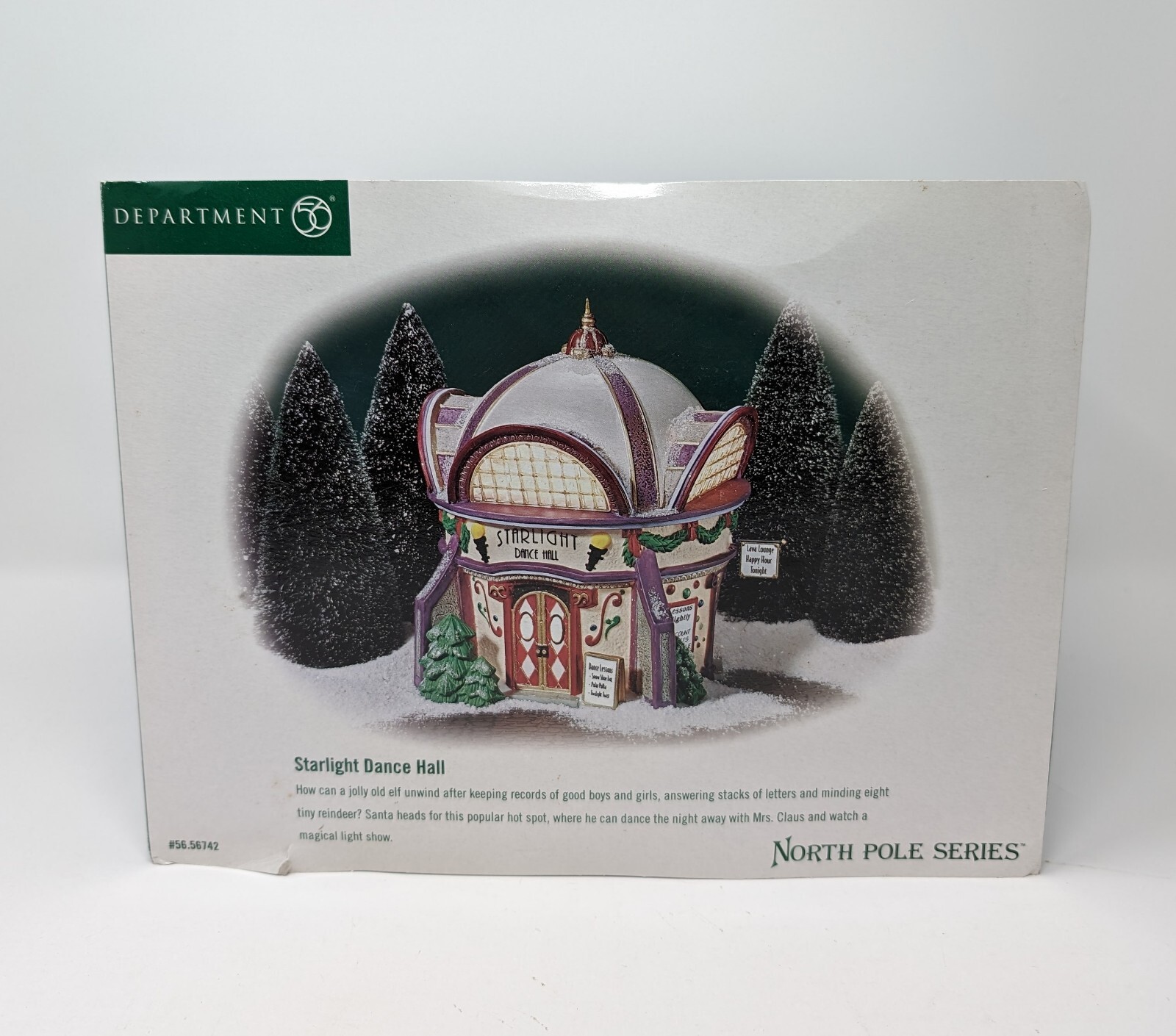 Dept. 56 Starlight Dance Hall North Pole Series #56742 2001 Retired Lighted