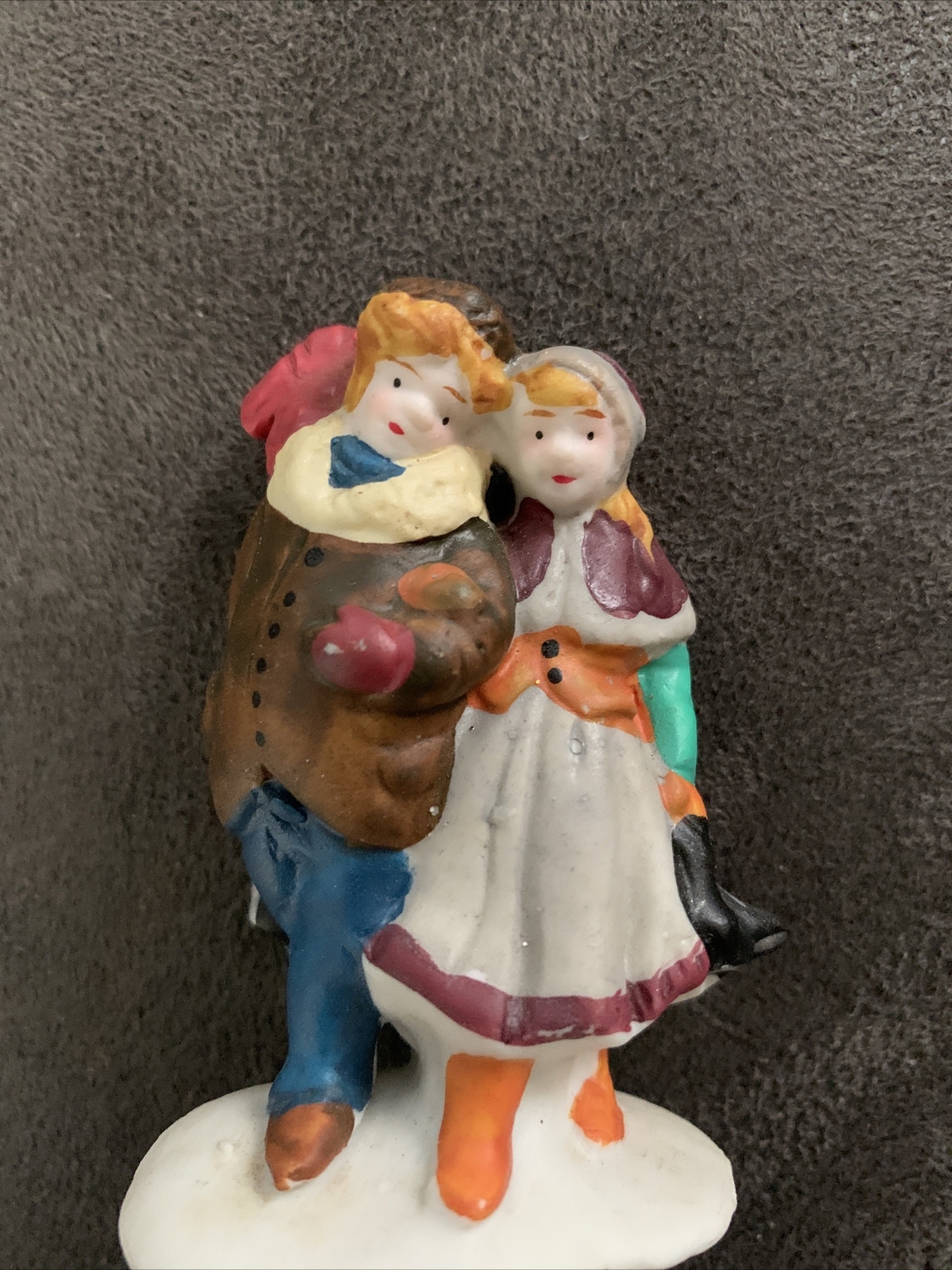 Vintage Lemax Couple Skating Christmas Village Romance 1995 Figure 52129-R