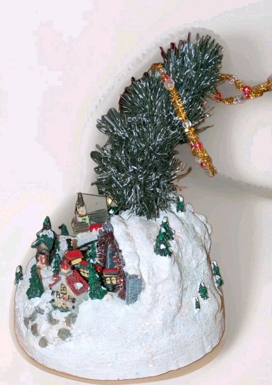 Animated Musical Christmas Village Mountain Train Tunnel Tabletop Decor