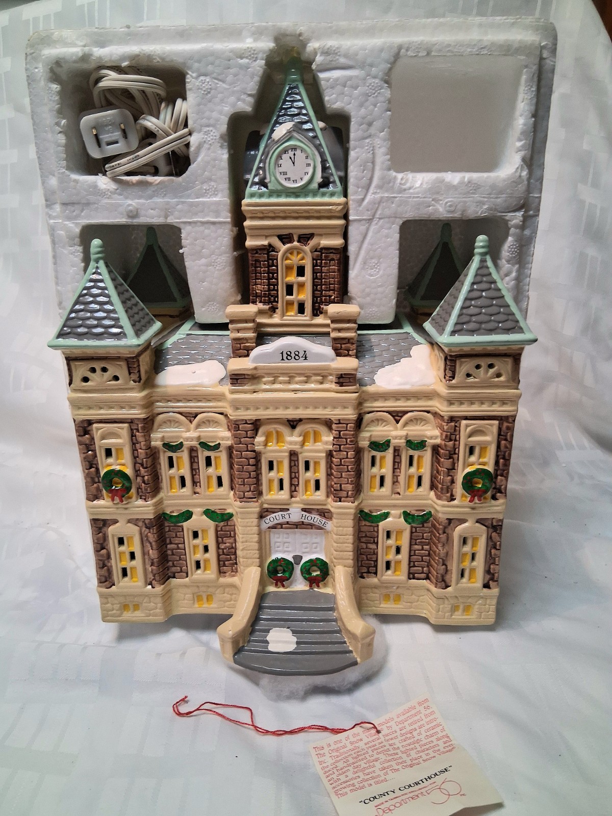 Dept 56 Original Vintage Snow Village County Courthouse Retired Vintage 1989