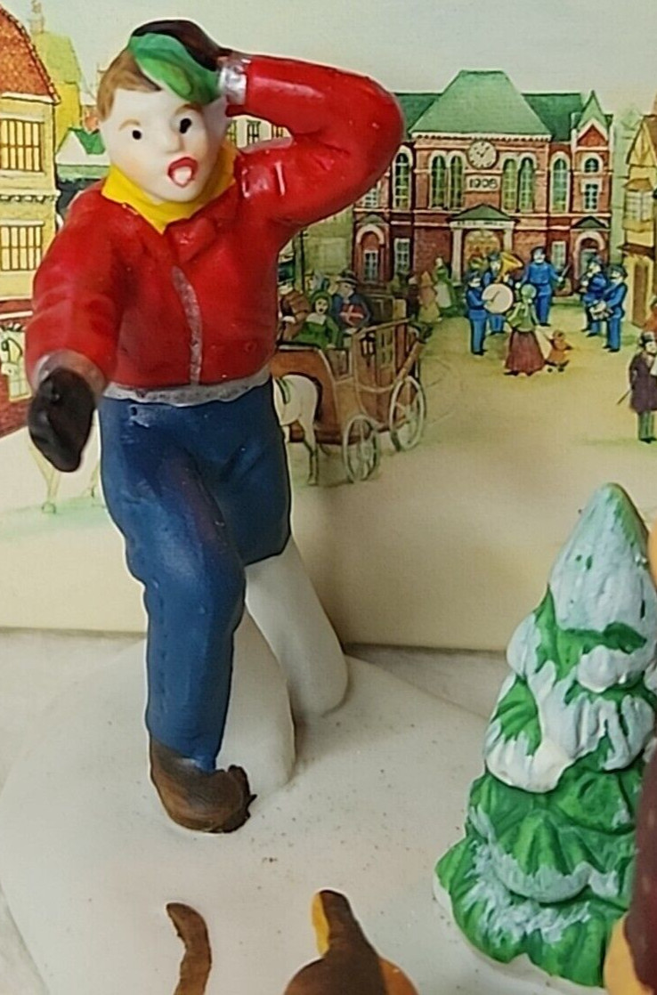 LEMAX “Rover’s Loose!” Dog &Cat Christmas Village Accessory Retired IOB