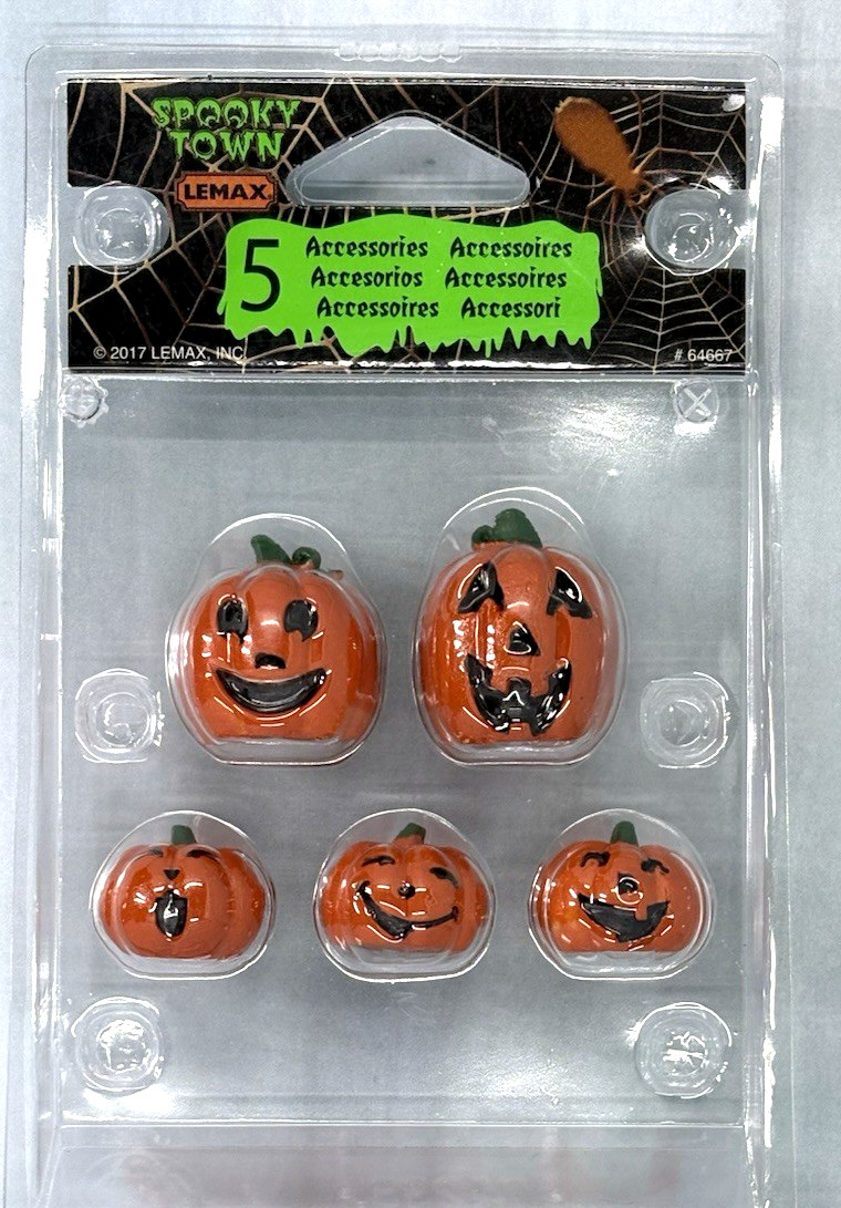LEMAX 2017 Spooky Town Accessories 5 Pumpkins New in original package