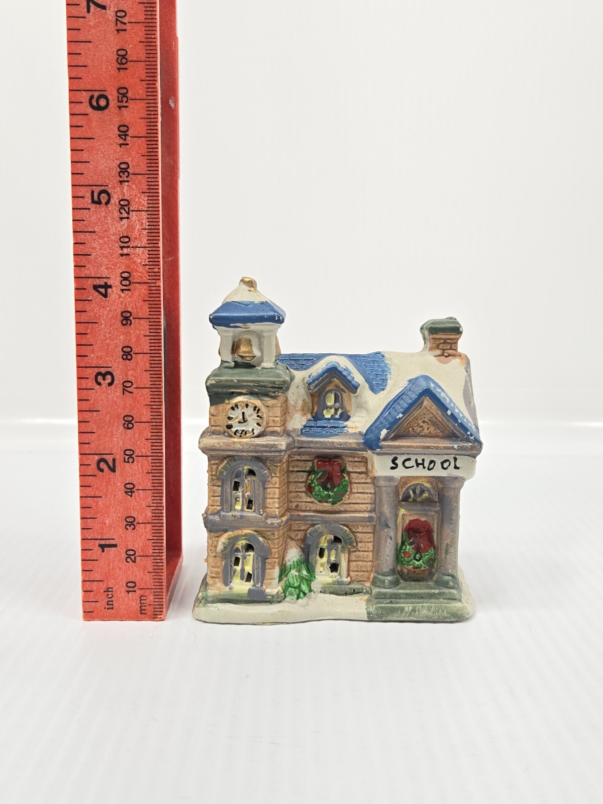 Greenbrier Intl. School Christmas House Porcelain Ceramic 4” Tall