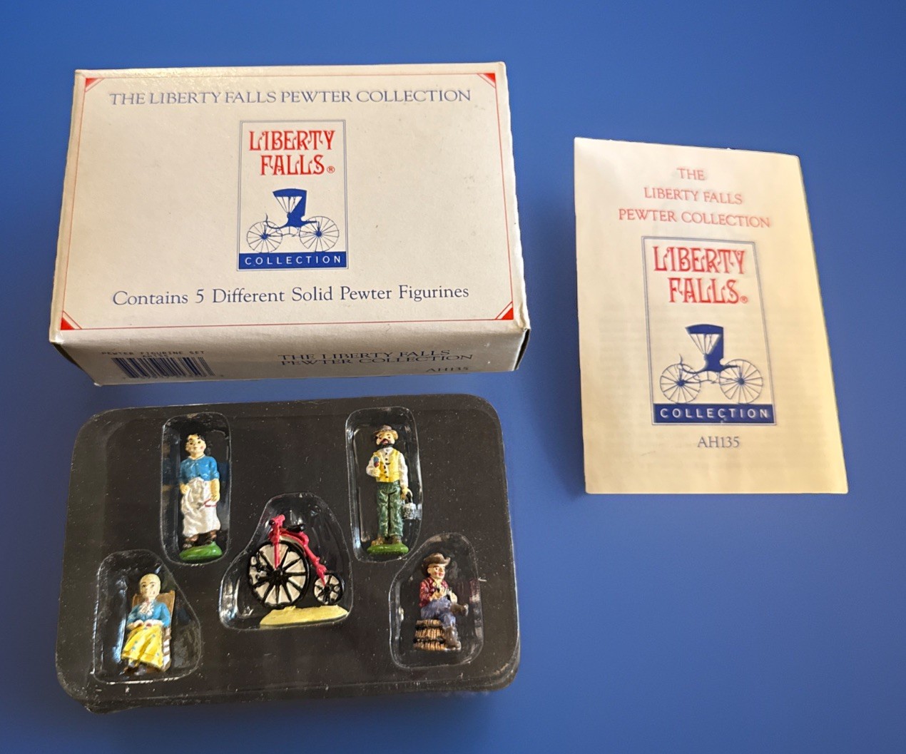 Vintage Liberty Falls Americana Pewter Hand Painted Figurines AH115