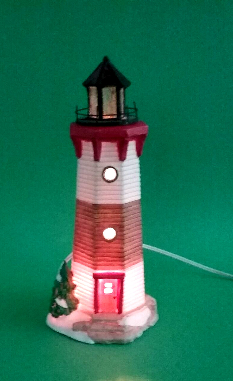 1998 Seasonal Specialties Co. Lighted Christmas Village LightHouse 10.5″ Ceramic