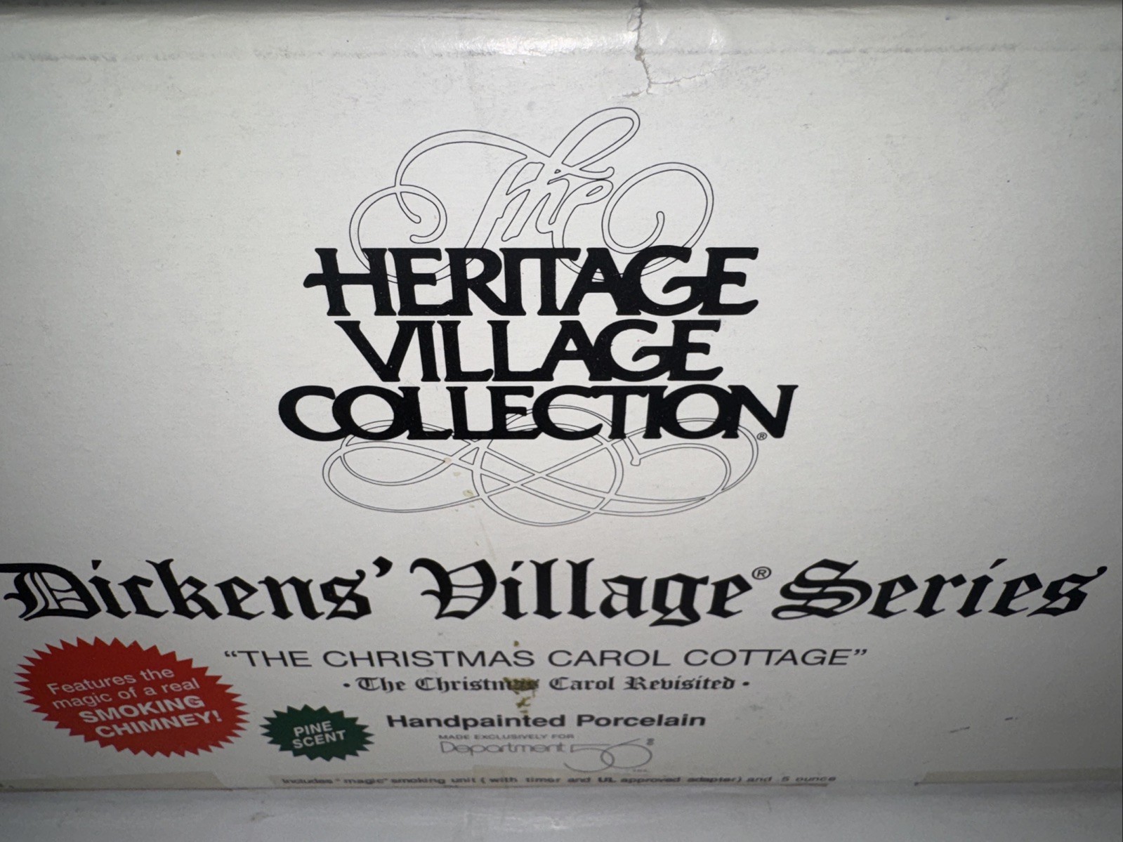 Dept 56 Christmas Carol Cottage Lighted 1996 Dicken Village Smoking Chimney NEW