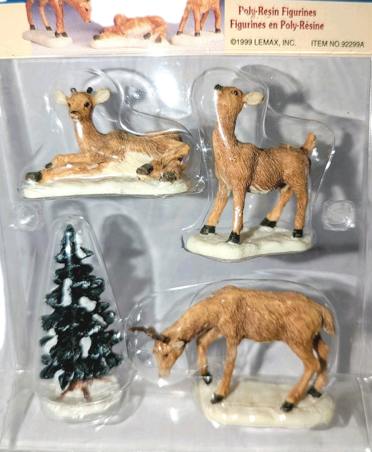 Vtg Lemax Village Accessories Lighted Campfire Skiers Elves Fly Fishing Tree NEW