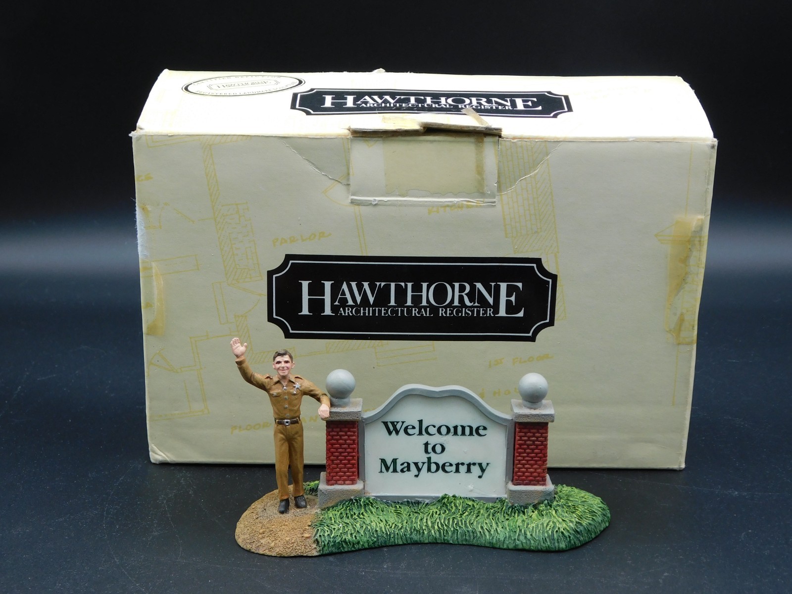 Hawthorne Welcome to Mayberry Sign 91358 Sheriff Andy Taylor w/ Original Box