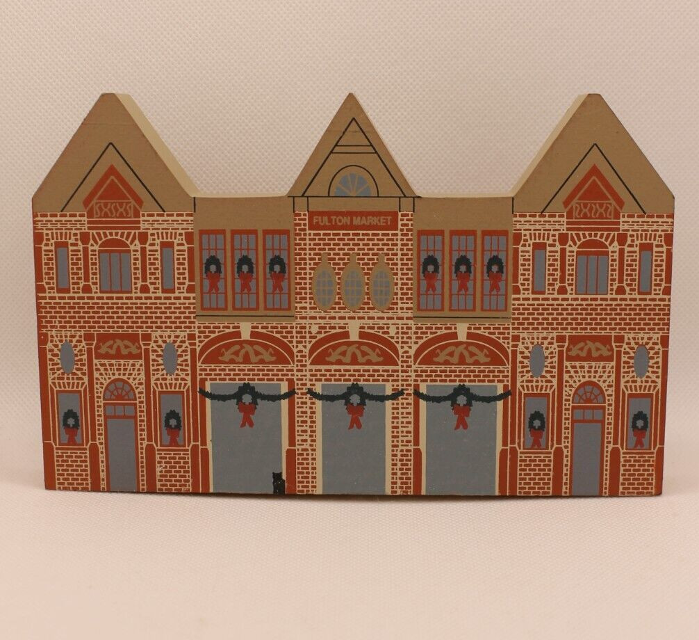 Vtg Cat’s Meow Fulton Market New York Christmas Series 1995 Signed Faline ’95