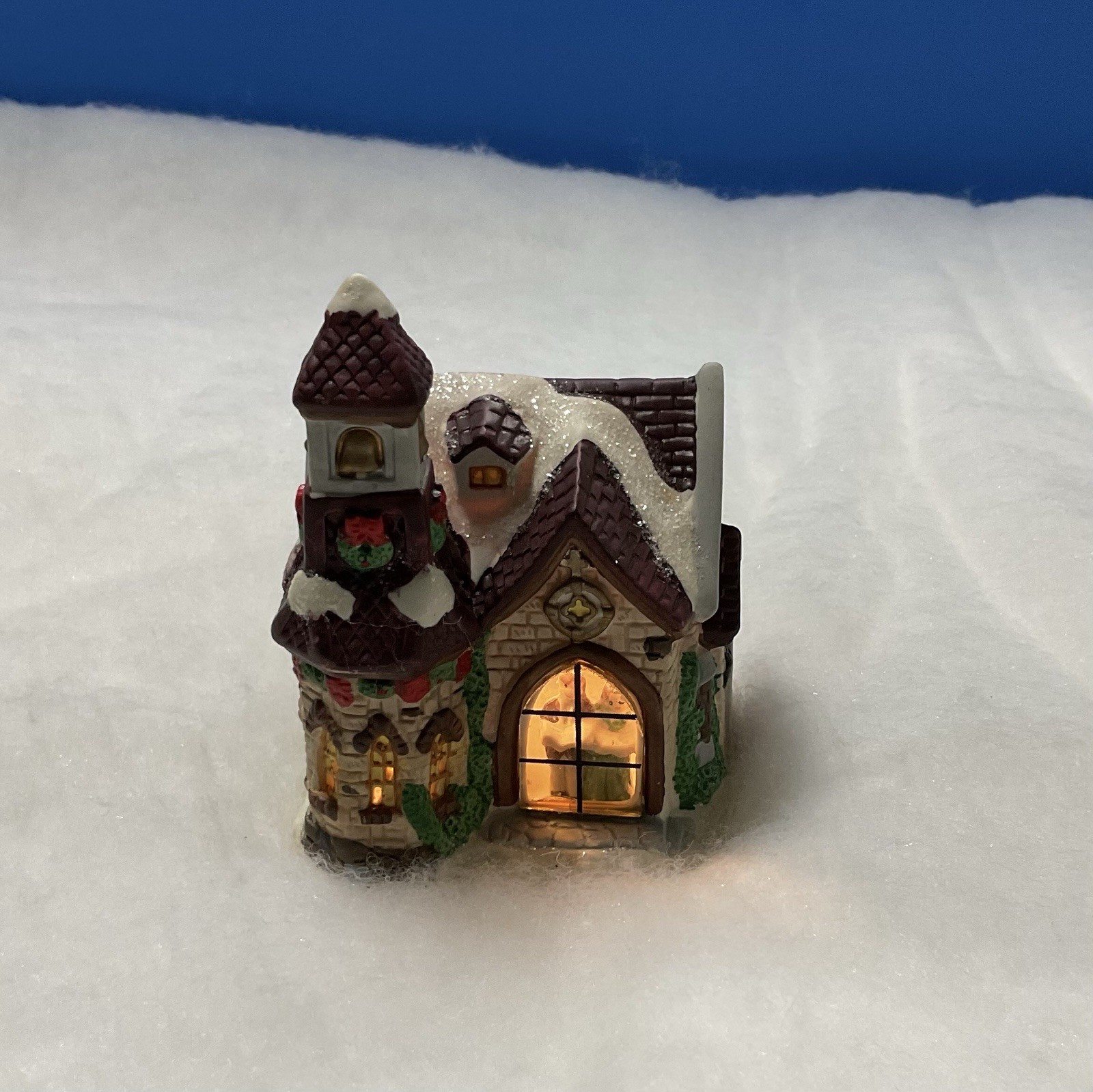 VTG 2002 Cobblestone Corners Christmas Village Church W/Choir In Window LIGHTED