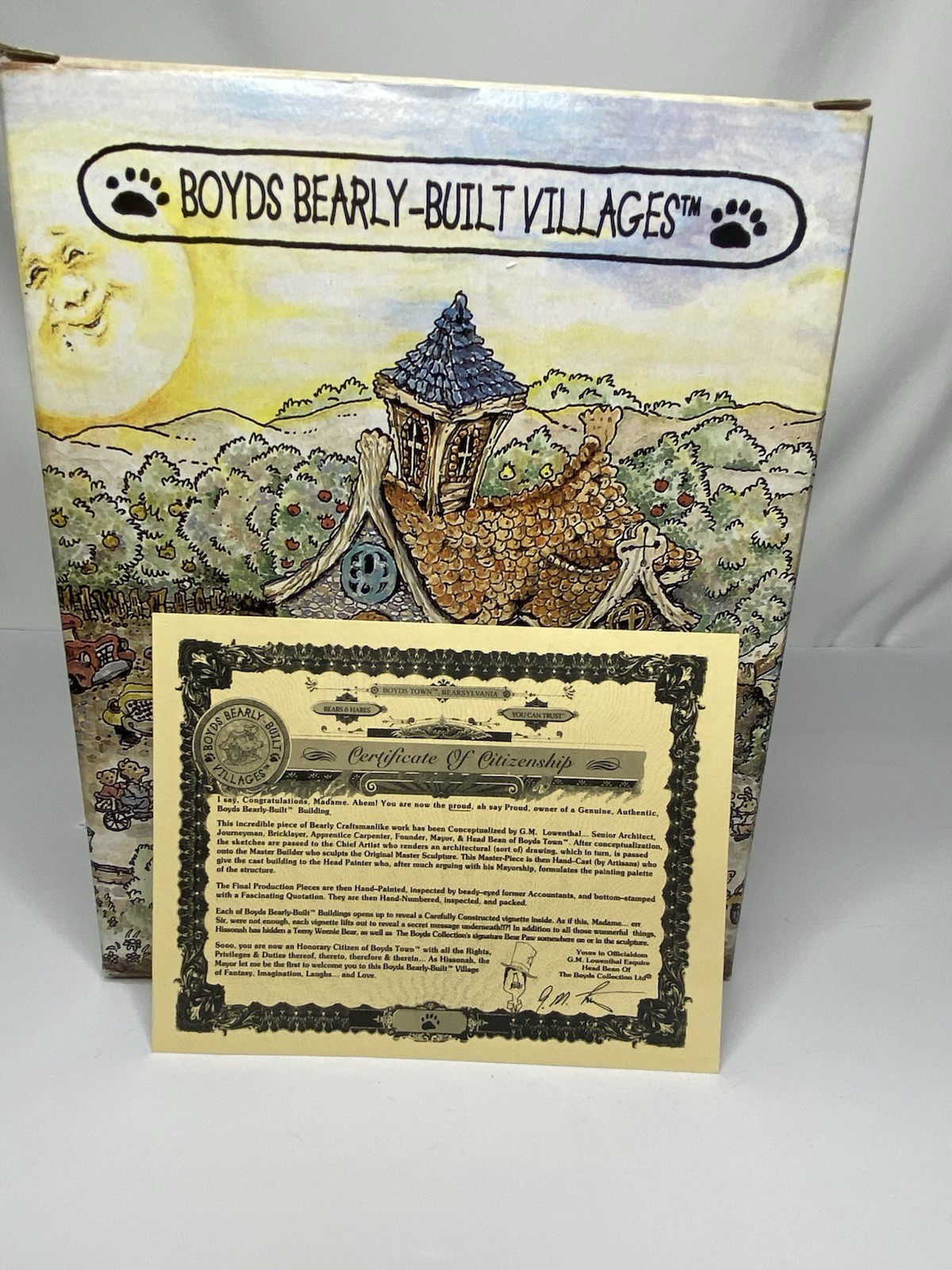 Boyds Bearly Built Villages Bearly A School 19004V Premier Edition 3Pc Box COA