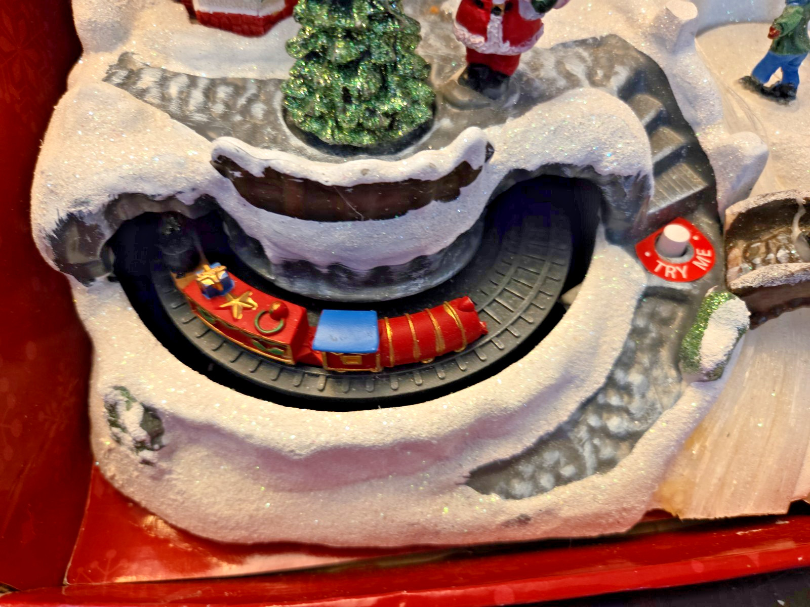 Animated Musical Christmas Santa’s Village Skaters Train Lights Works