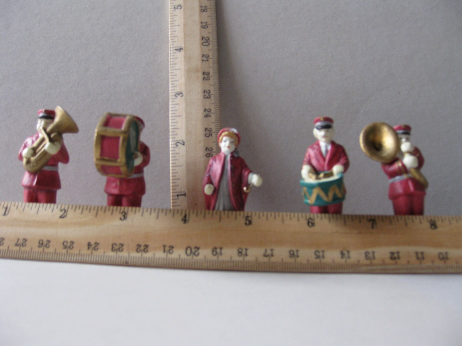 CHRISTMAS VILLAGE 5 PIECE SALVATION ARMY BAND FIGURES, DEPT 56, TAIWAN, VINTAGE