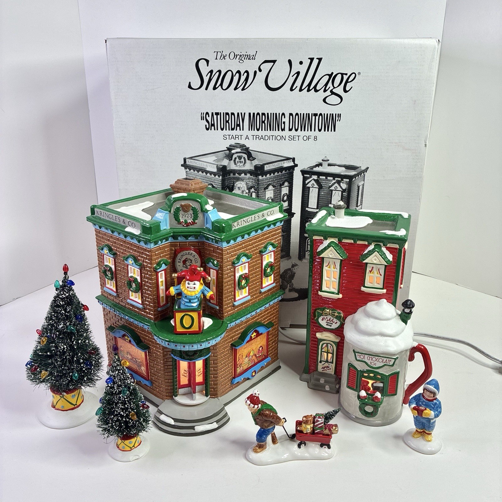 DEPT 56 Snow Village SATURDAY MORNING DOWNTOWN Set #54902 Missing Road & Snow