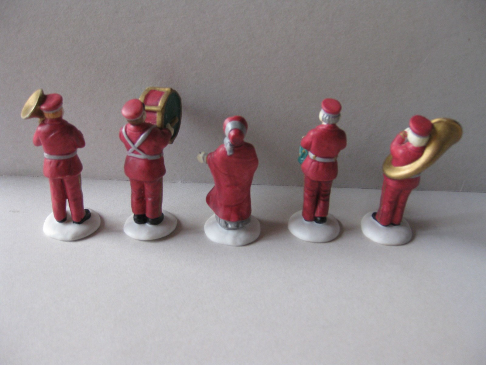 CHRISTMAS VILLAGE 5 PIECE SALVATION ARMY BAND FIGURES, DEPT 56, TAIWAN, VINTAGE