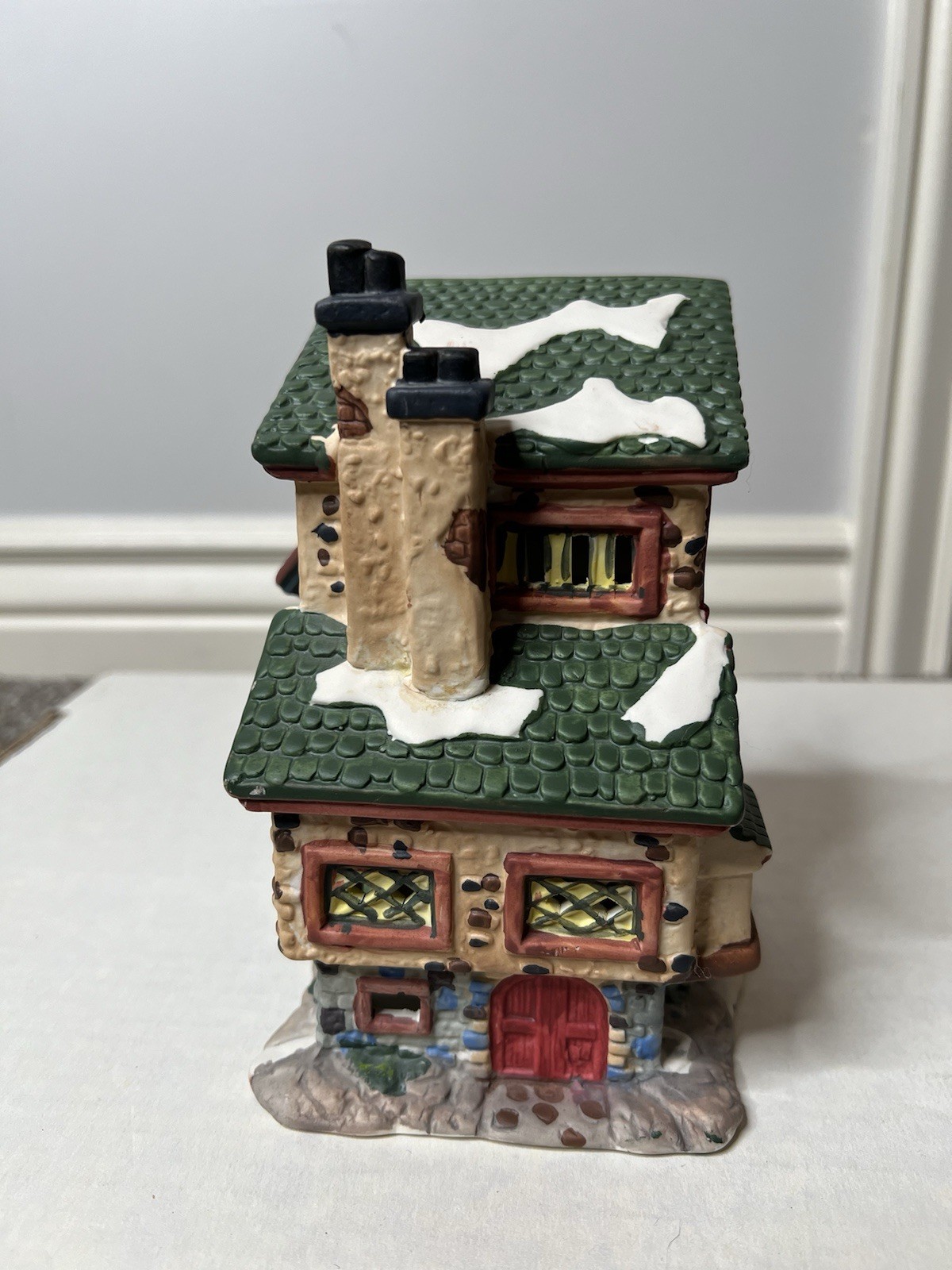 Christmas Streets Tally Ho Tavern 1999 lighted building Village With Cable