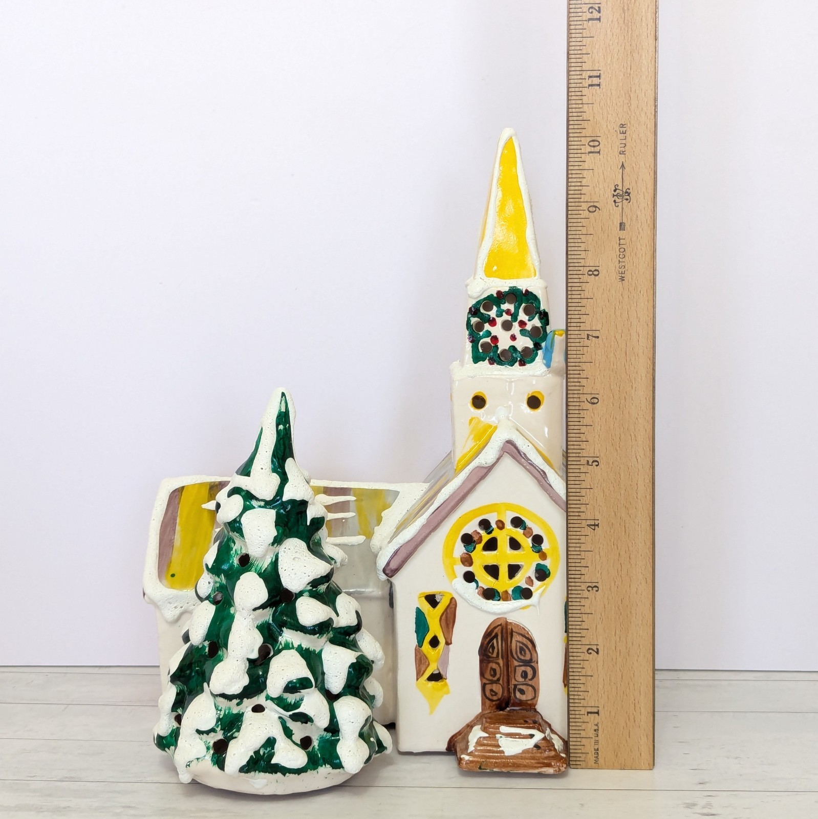 Dept 56 Original 1976 Steepled Church Snow Village 10″ Lighted Building RARE