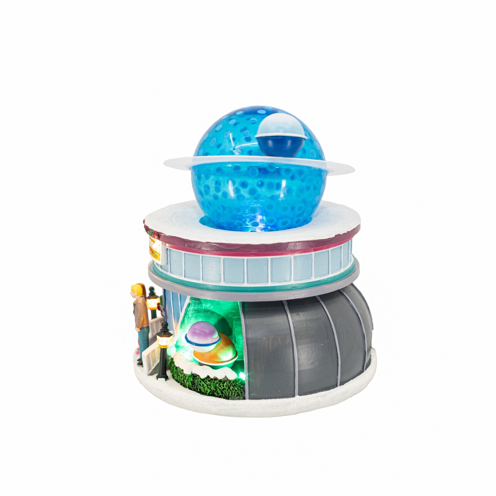 FG Square Planetarium Planet Stars Building LED Christmas Village Decor 7x7x8″