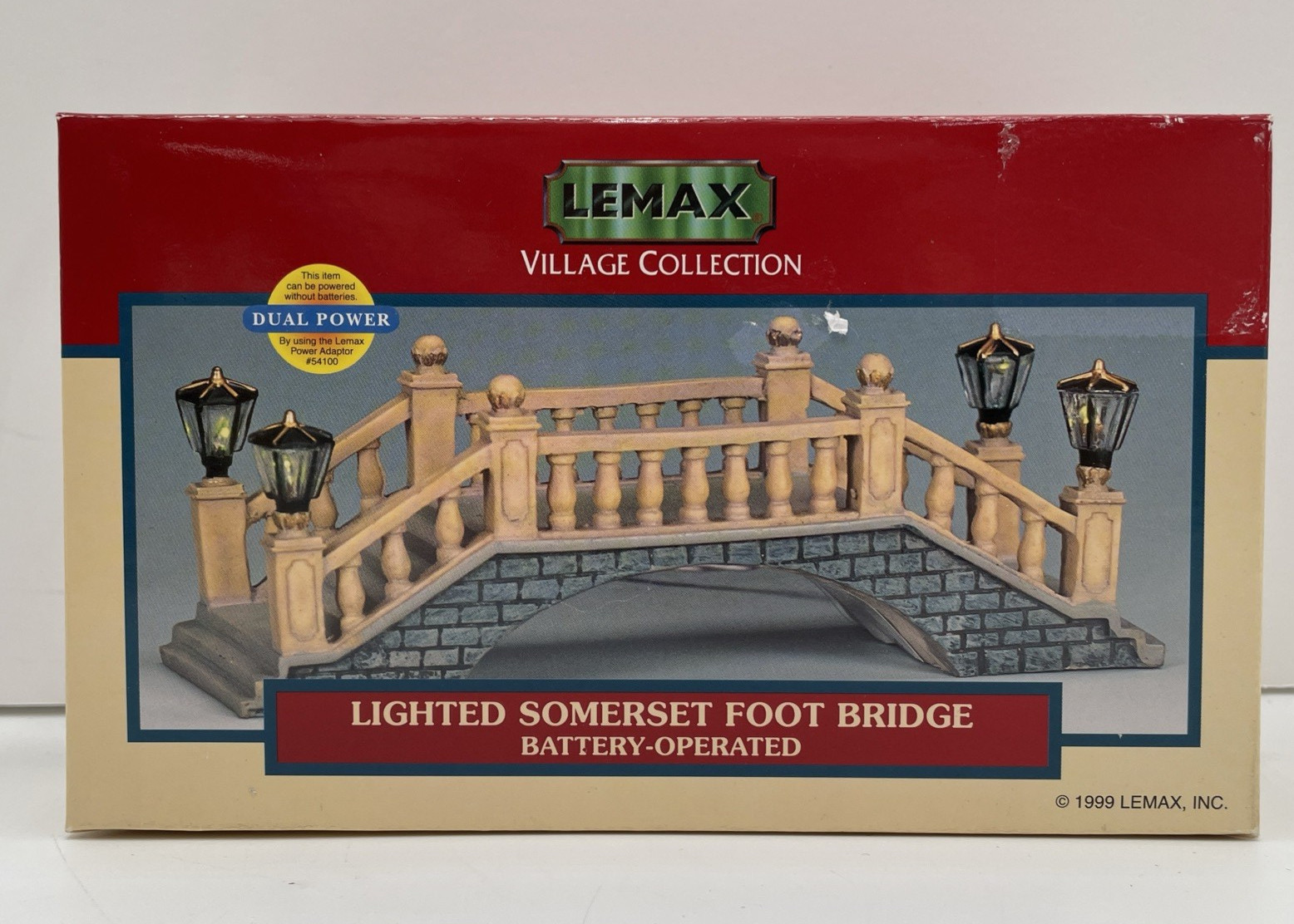 Vintage Lemax 1999 Lighted Foot Bridge & Deer & Plaza Flooring Mats – Read