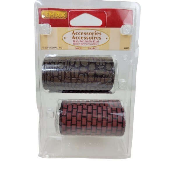 Lemax Christmas Village Brick & Pebble Road Set of 2 18″ Rolls 36″ Department 56