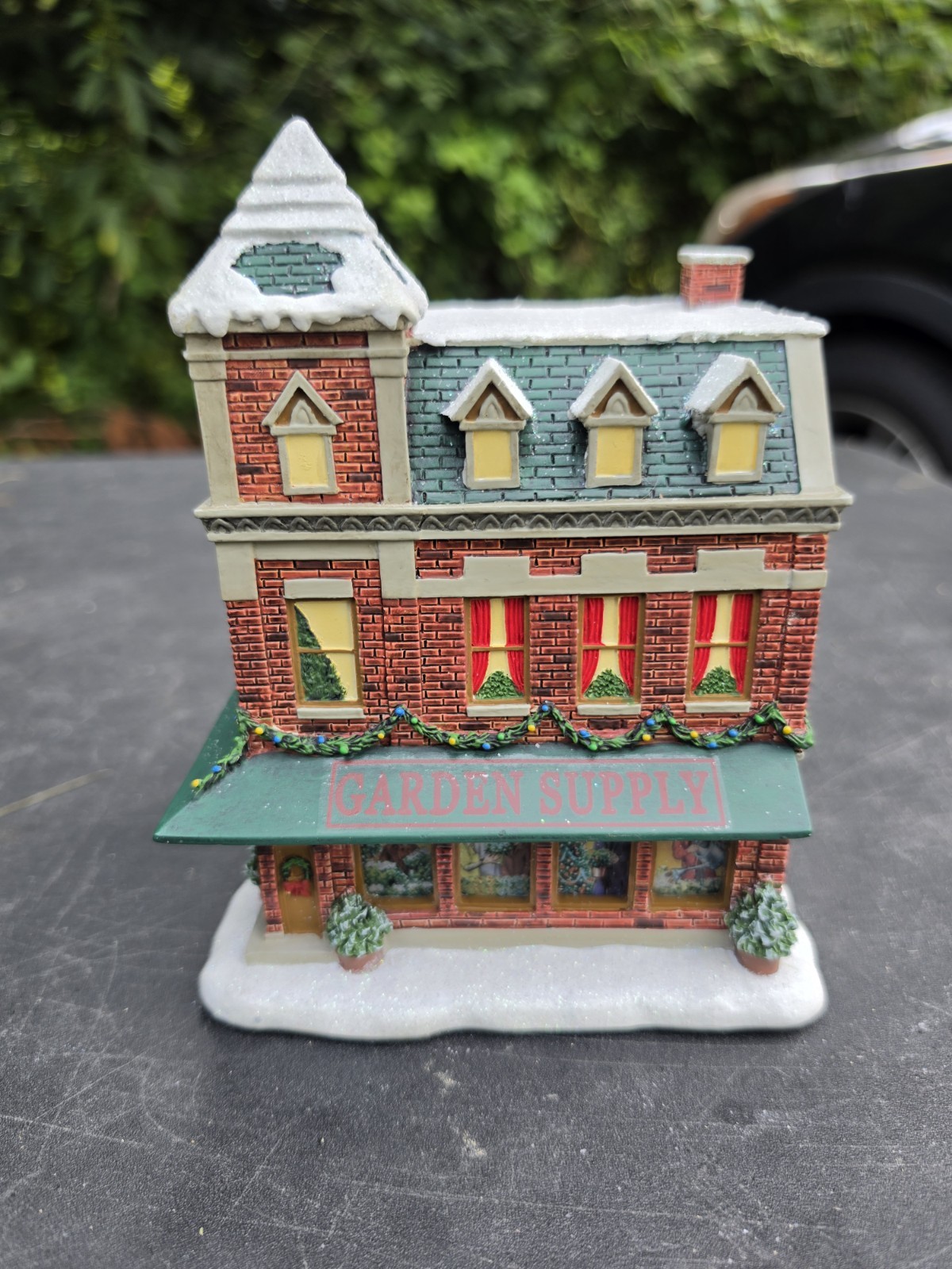 Hawthorne Firefighter’s Village Lighted Garden Supply Christmas Tree Building