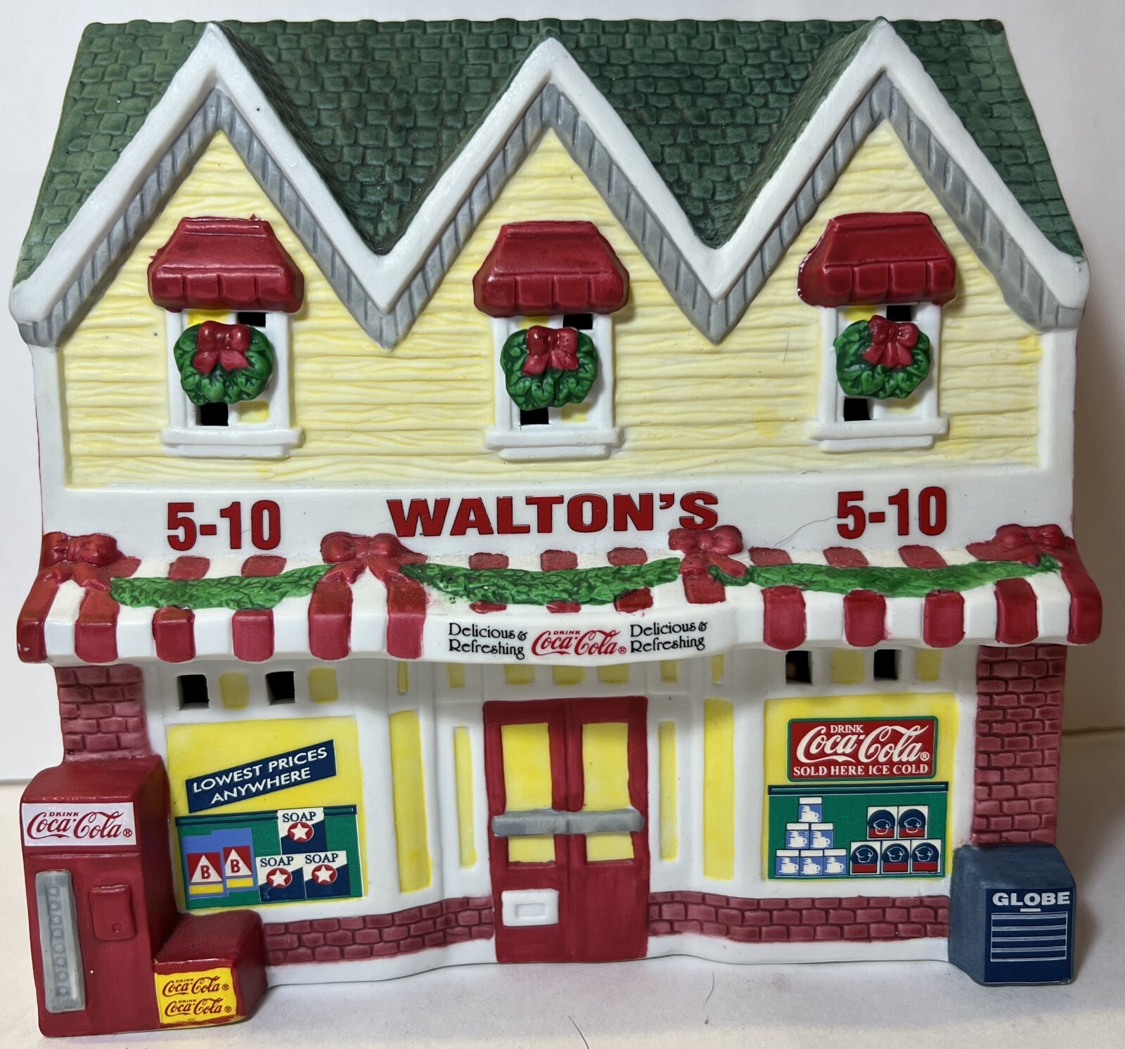 Coca-Cola Town Square Collection Walton’s 5-10 Christmas Village – Retired 1996