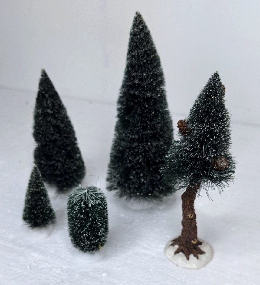 Dept 56 Accessories Trees Assorted Size 3″ To 8″ – Lot of 5