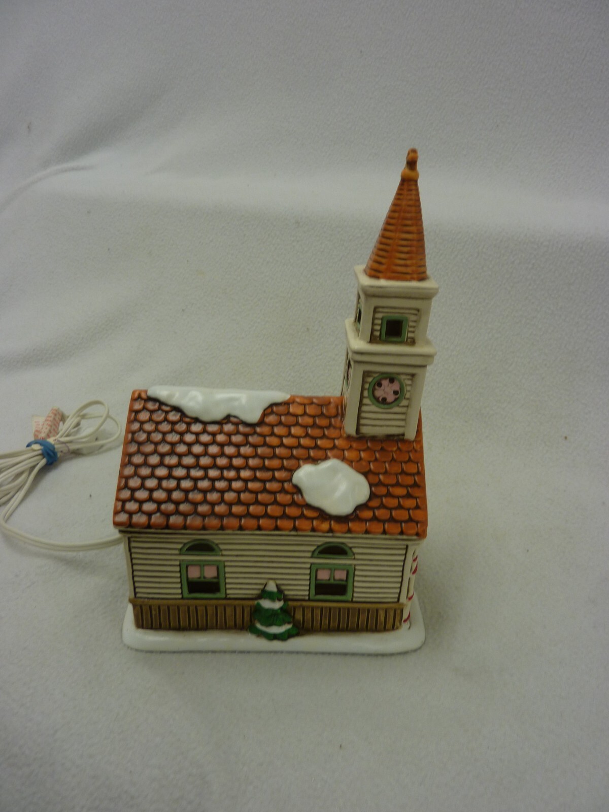 VINTAGE 1989 GEO Z LEFTON COLONIAL VILLAGE CHURCH 07334 BYRON WOOD CHRISTMAS