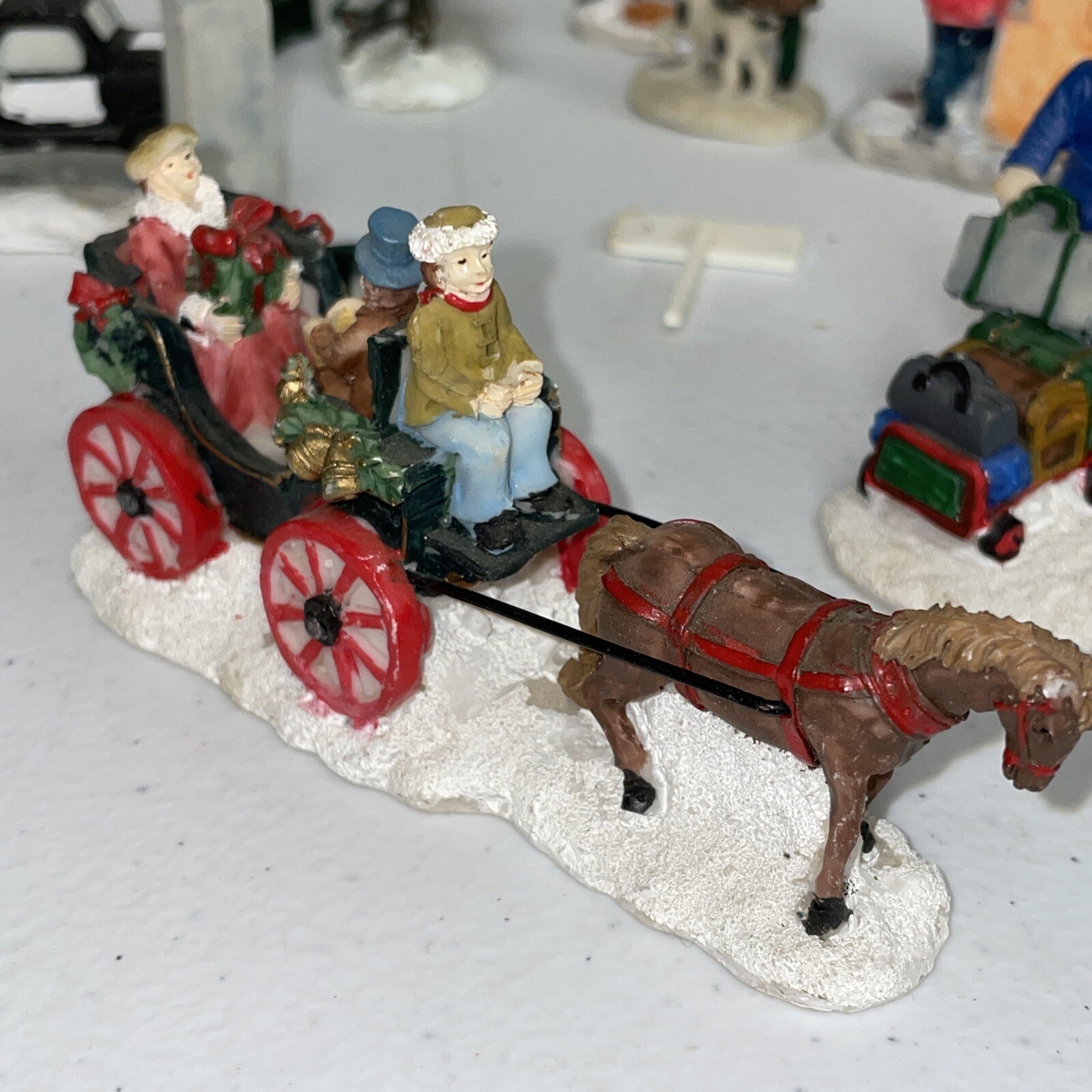 Vintage Christmas Village Figurine Lot Various Christmas Santa Clause Figures