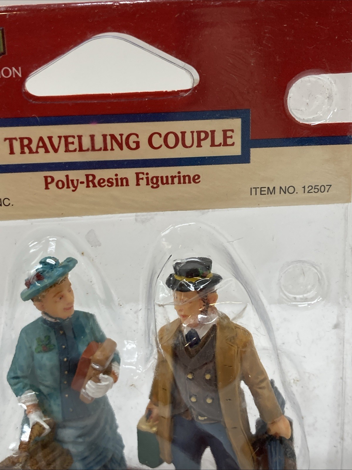 Lemax TRAVELLING COUPLE #12507 Poly-Resin Figurine Christmas Figurs 2001 NOS