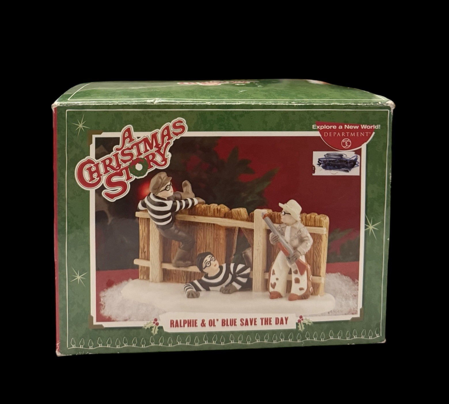 A Christmas Story Movie Dept 56 Figurine Ralphie and Ol’ Blue Nostalgia Retro 2”