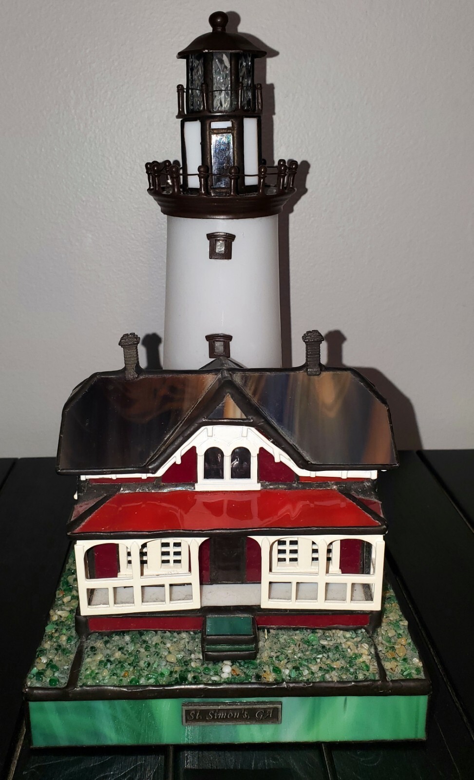 St. Simons GA Coastal Heritage Collection Stained Glass Lighthouse Bill Job #677