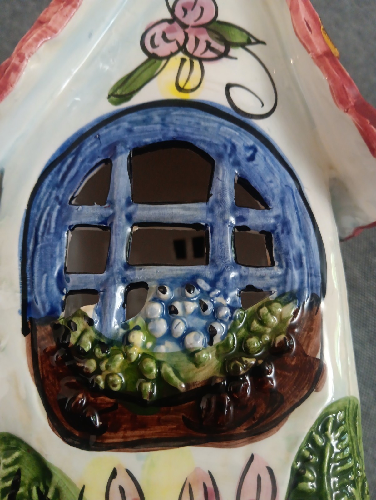 Blue Sky Clayworks Spring Cottage House Tealight By Heather Golminc Pre-owned