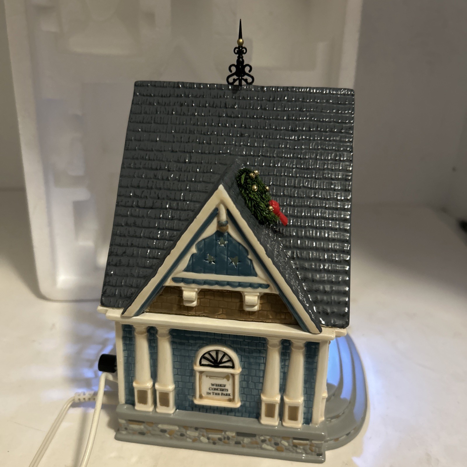 Dept 56, Snow Village, Roosevelt Park Band Shell, Musical, Patriotic, 56.55338