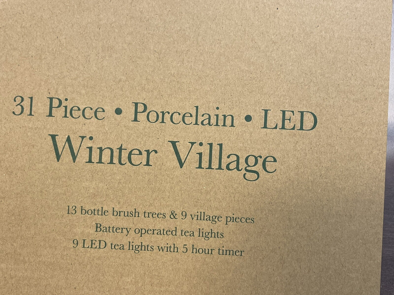 Bee & Willow Porcelain LED Winter Village 31 Pcs Lighted Christmas Table Display