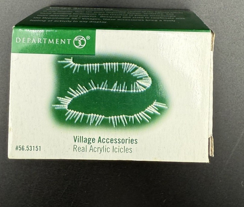 Dept. 56 Real Acrylic Icicles 18” String Retired 2005 Heritage 53151