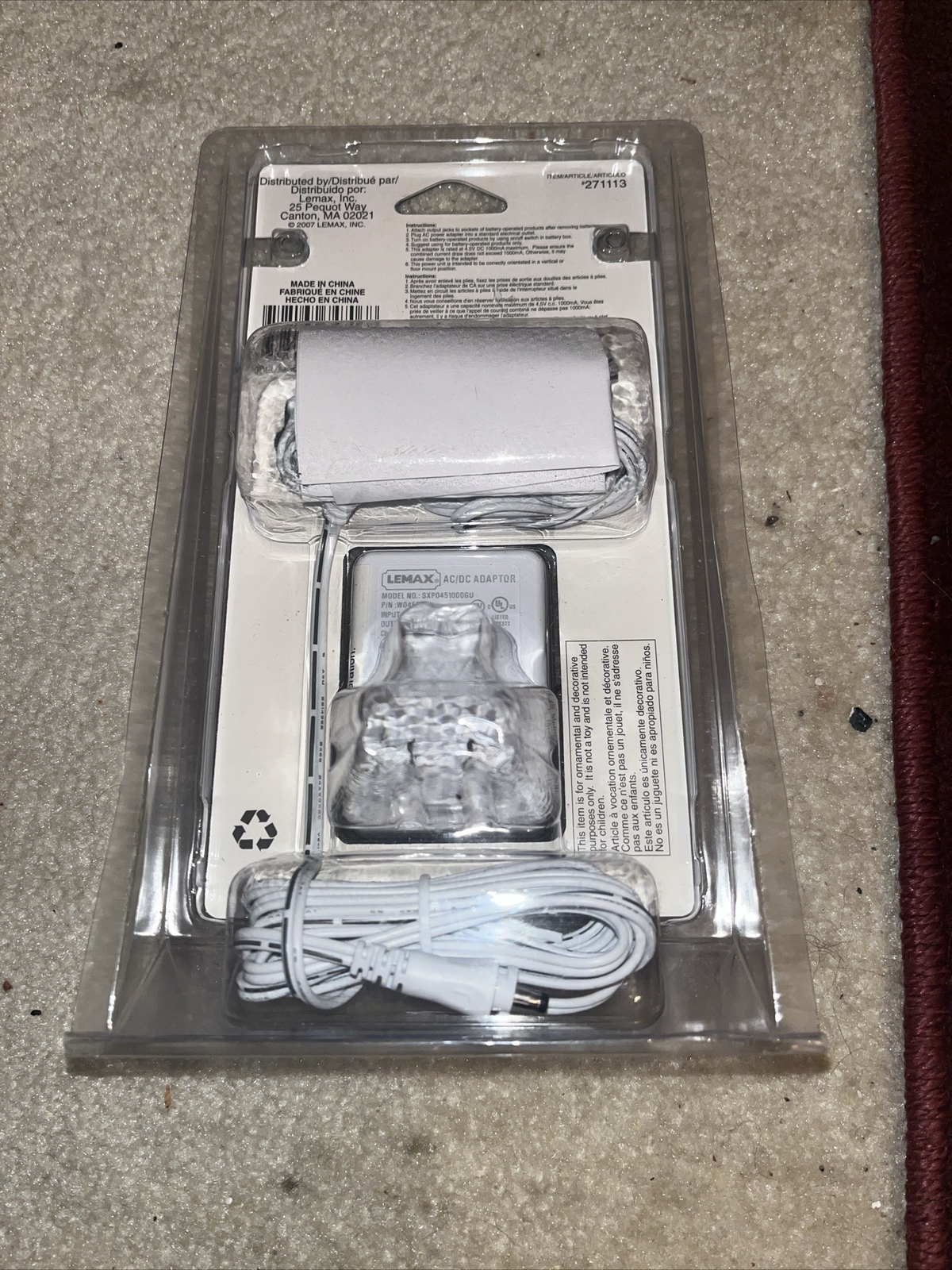 Lemax Lighted accessory AC Adapter Plug 4.5V Switching Mode 3 Output Jacks New