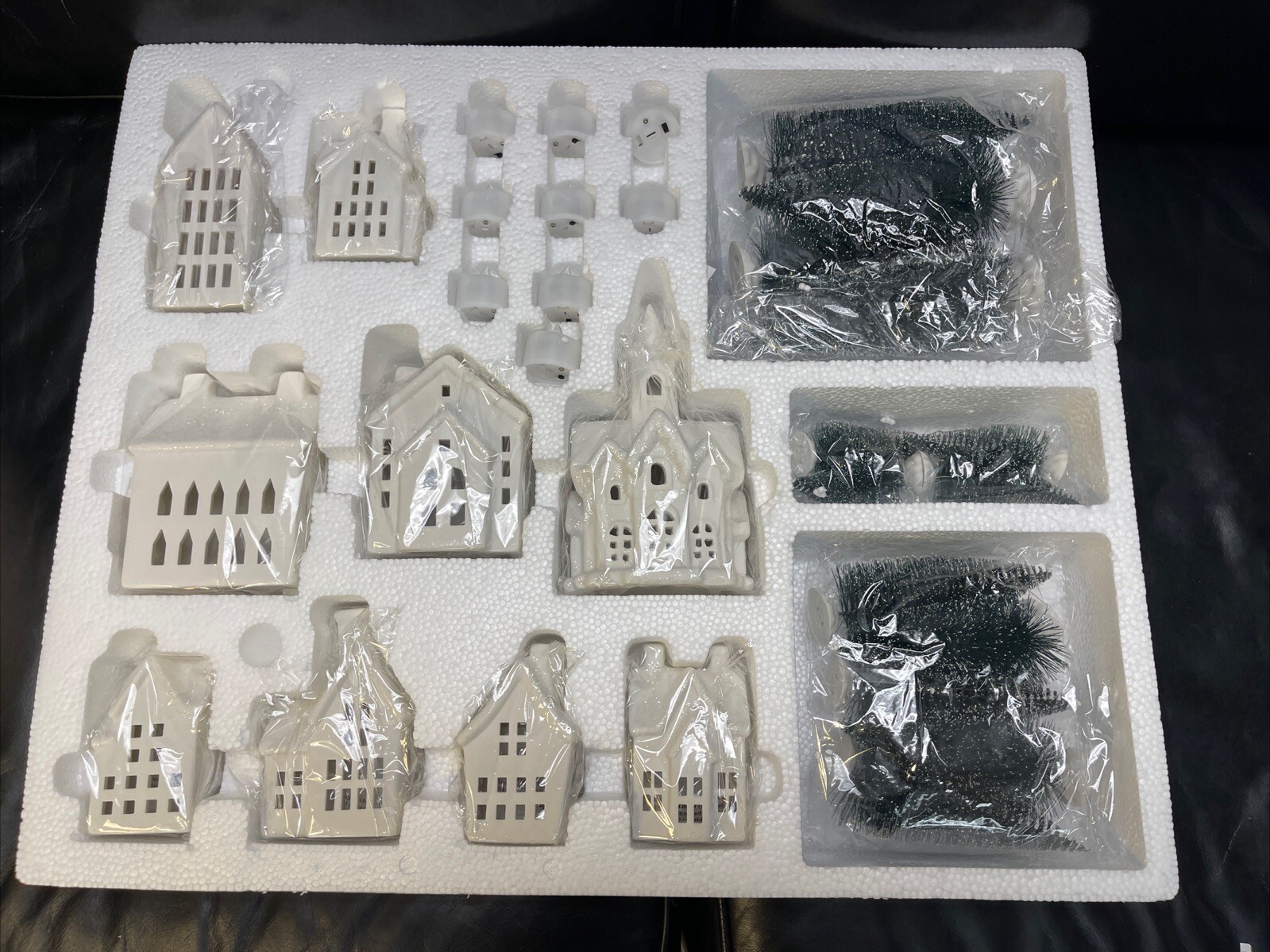 Bee & Willow Porcelain LED Winter Village 31 Pcs Lighted Christmas Table Display