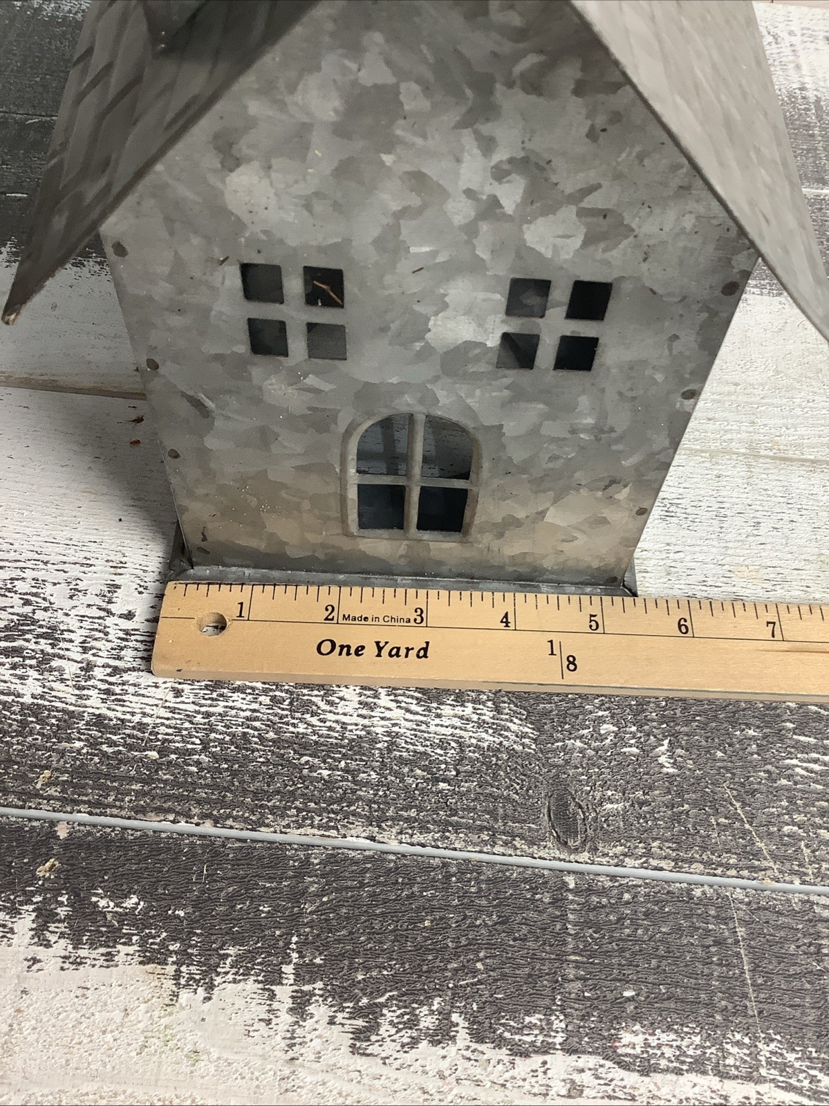 Pottery Barn Galvanized Village House 15″x9″