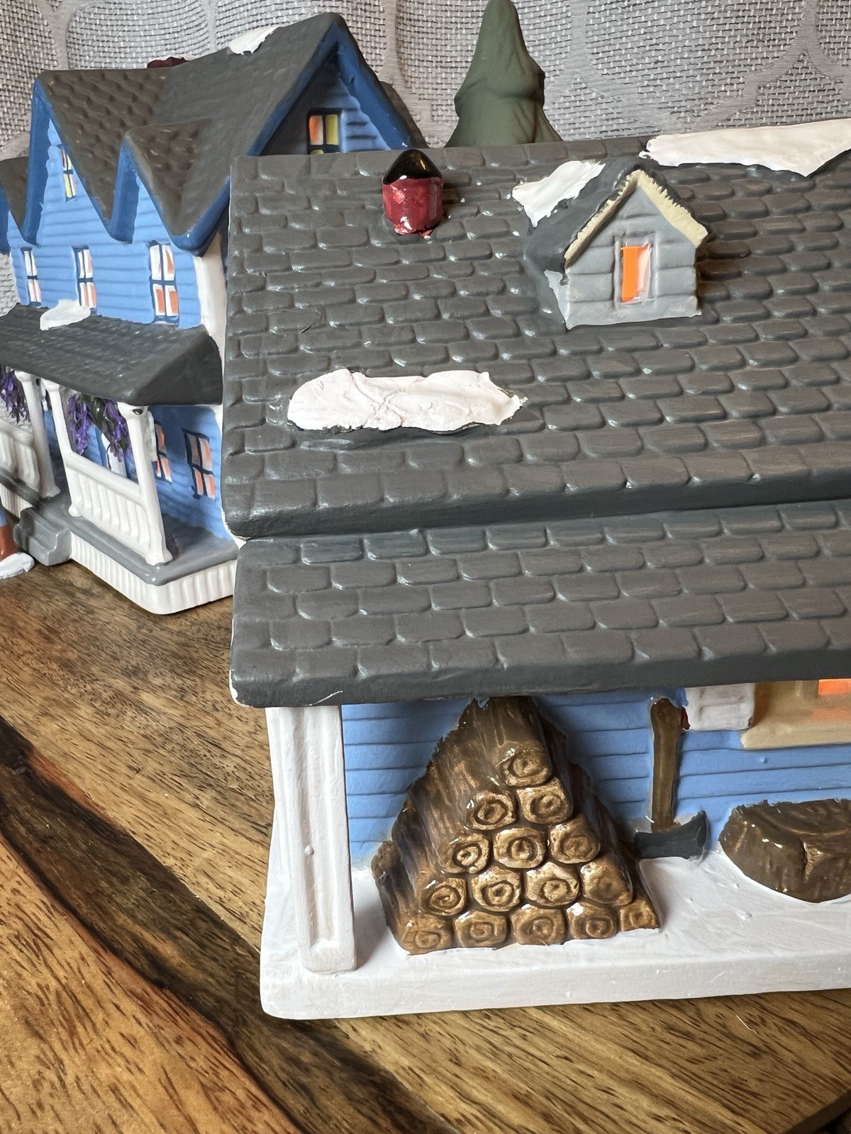 Gilmore Girls Lorelei’s House & Garage Christmas Village Dept 56 Altered Art