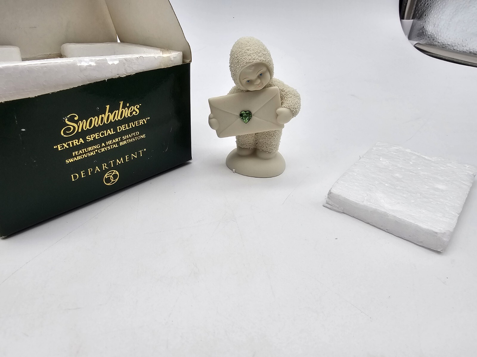 Dept 56 Snowbabies ~ Extra Special Delivery In Box With Peridot August Birthstn
