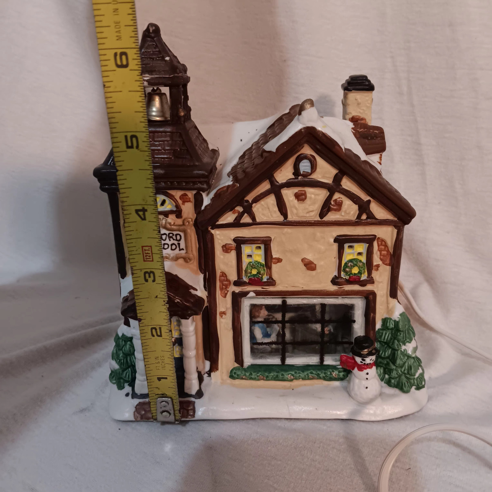 Enchanted Christmas Village Oxford School With Lighted Inside Scene