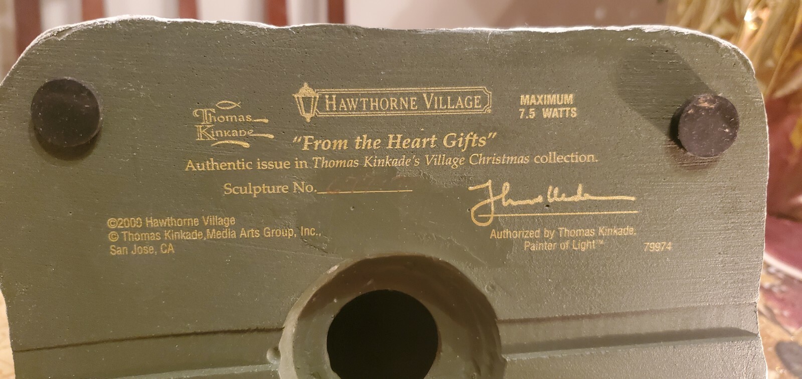 Vtg Christmas Thomas Kinkade Hawthorne Village From the Heart Gifts C7717