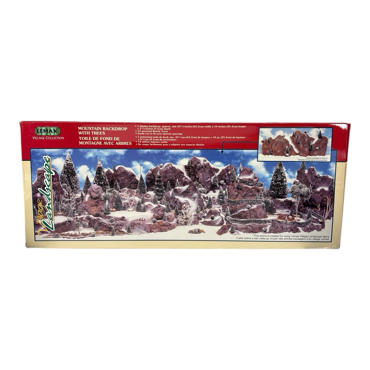 VTG LEMAX Village Large Landscape Mountain Backdrop w/ Trees 1998 Christmas