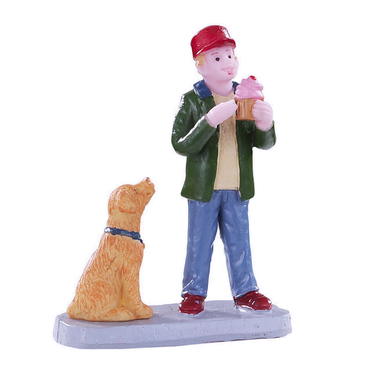 Lemax 2021 Please Share General Products 02964 Red Baseball Cap Pink Cupcake Dog