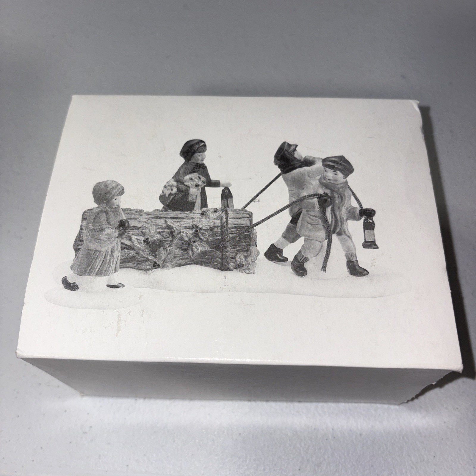 Department 56 Bringing Home the Yule Log 5558-1 Set of 3 Heritage Village