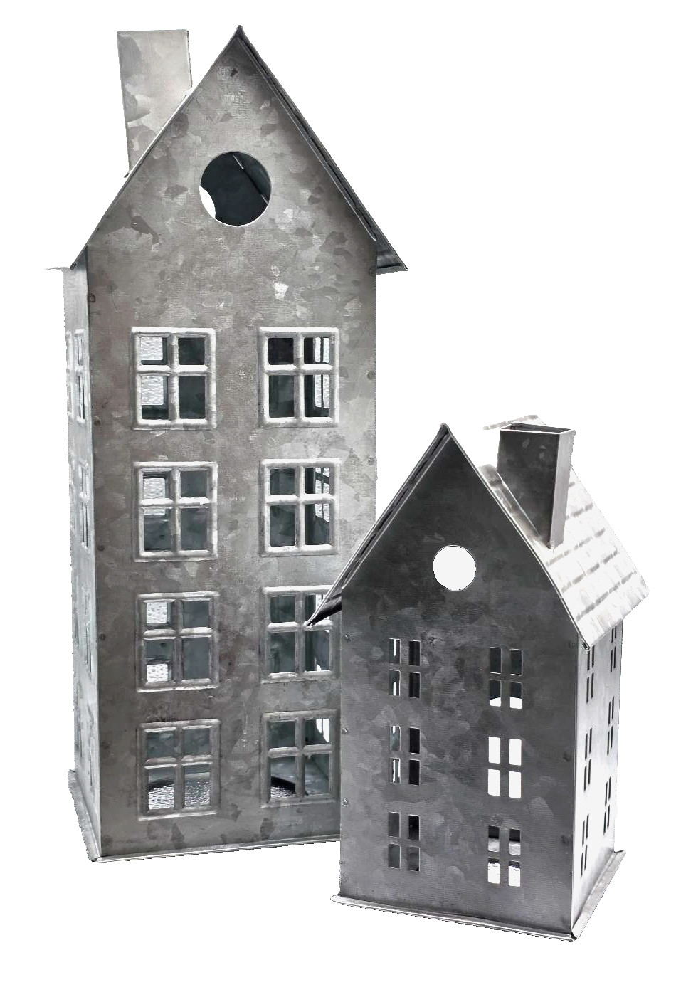 Pottery Barn Galvanized Village Houses SET of 2